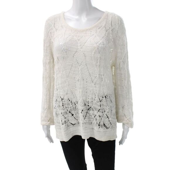 Rag & Bone Sweaters - Rag & Bone Womens Pullover White Geometric Crew Neck Size M